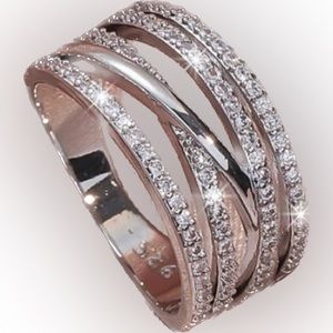 NEW Cubic Zirconia ring sterling silver 925 stamped